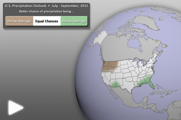U.S. Precipitation Outlook (July - September 2012)